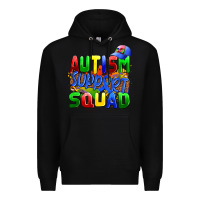Black autısm support squad Premium Hoodie - AdoDesignShop