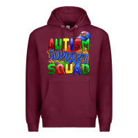 Burgundy autısm support squad Premium Hoodie - AdoDesignShop