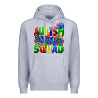 Heather Grey autısm support squad Premium Hoodie - AdoDesignShop