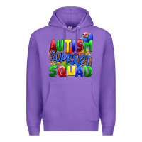 Purple autısm support squad Premium Hoodie - AdoDesignShop
