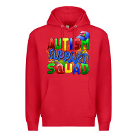 Red autısm support squad Premium Hoodie - AdoDesignShop
