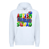 White autısm support squad Premium Hoodie - AdoDesignShop