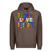 Coffee teach love inspire Premium Hoodie - AdoDesignShop