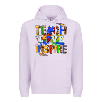 Lilac teach love inspire Premium Hoodie - AdoDesignShop