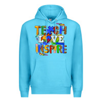 Ocean Blue teach love inspire Premium Hoodie - AdoDesignShop