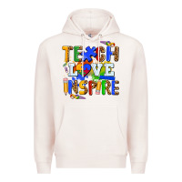 Pale Pink teach love inspire Premium Hoodie - AdoDesignShop