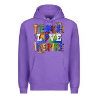 Purple teach love inspire Premium Hoodie - AdoDesignShop