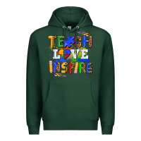 Sports Green teach love inspire Premium Hoodie - AdoDesignShop