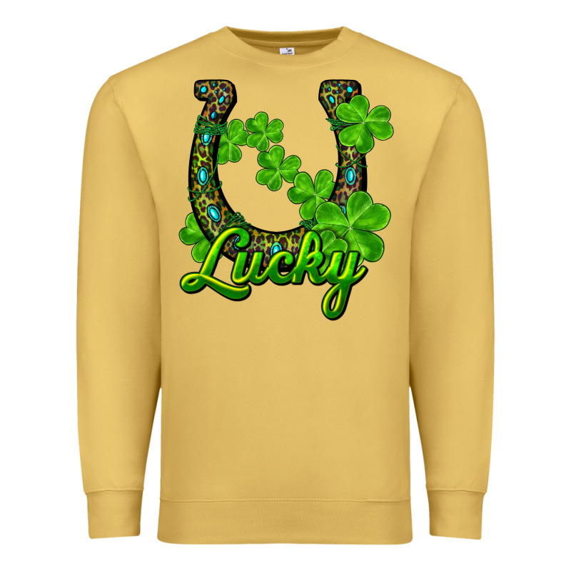 Lucky Shamrock Horseshoe Premium Sweatshirt by RanaPortraitStore | Teevron