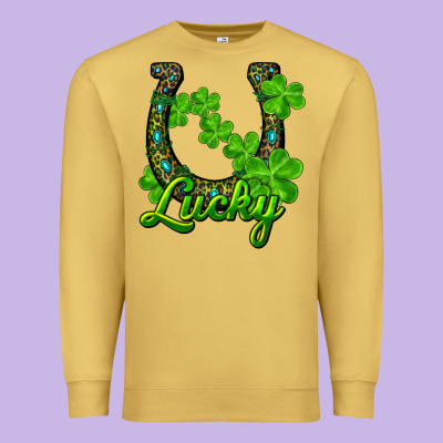Premium Sweatshirt Lucky shamrock horseshoe