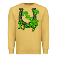 Antique Gold Lucky shamrock horseshoe Premium Sweatshirt - RanaPortraitStore
