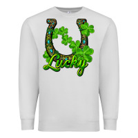 Dove Grey Lucky shamrock horseshoe Premium Sweatshirt - RanaPortraitStore