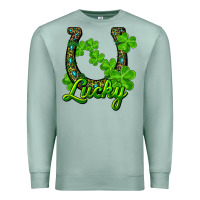 Seafoam Lucky shamrock horseshoe Premium Sweatshirt - RanaPortraitStore
