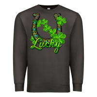 Smoke Lucky shamrock horseshoe Premium Sweatshirt - RanaPortraitStore