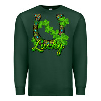 Sports Green Lucky shamrock horseshoe Premium Sweatshirt - RanaPortraitStore