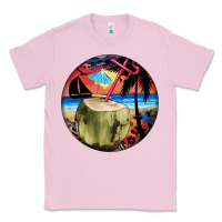 Bubblegum Pink coconut drink colorful leopard Classic Tee - BarkalooDesign