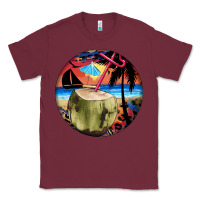 Burgundy coconut drink colorful leopard Classic Tee - BarkalooDesign