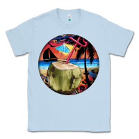Dusty Blue coconut drink colorful leopard Classic Tee - BarkalooDesign