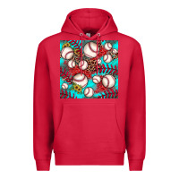Cardinal baseball leopard turquoise sunflower seamless pattern Premium Hoodie - JahusDesignShop