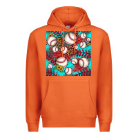 Carrot baseball leopard turquoise sunflower seamless pattern Premium Hoodie - JahusDesignShop
