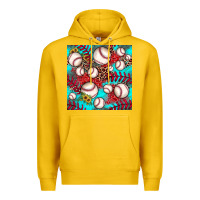 Lemon baseball leopard turquoise sunflower seamless pattern Premium Hoodie - JahusDesignShop