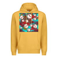 Mustard baseball leopard turquoise sunflower seamless pattern Premium Hoodie - JahusDesignShop