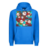 True Royal baseball leopard turquoise sunflower seamless pattern Premium Hoodie - JahusDesignShop