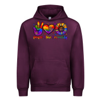 Mauve Wine peace love equality Urban Hoodie - JahusDesignShop