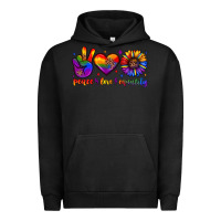 Pigment Black peace love equality Urban Hoodie - JahusDesignShop