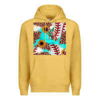 Antique Gold baseball leopard turquoise cactus sunflower seamless pattern Premium Hoodie - JahusDesignShop