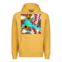 Mustard baseball leopard turquoise cactus sunflower seamless pattern Premium Hoodie - JahusDesignShop