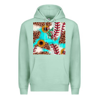 Seafoam baseball leopard turquoise cactus sunflower seamless pattern Premium Hoodie - JahusDesignShop