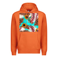 Carrot baseball leopard turquoise cactus sunflower seamless pattern Premium Hoodie - JahusDesignShop