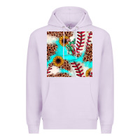 Lilac baseball leopard turquoise cactus sunflower seamless pattern Premium Hoodie - JahusDesignShop