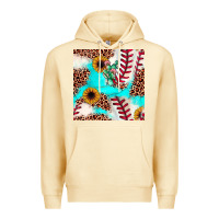 Pina Colada baseball leopard turquoise cactus sunflower seamless pattern Premium Hoodie - JahusDesignShop