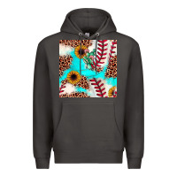 Smoke baseball leopard turquoise cactus sunflower seamless pattern Premium Hoodie - JahusDesignShop