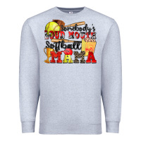 Heather Grey somebody's loud mouth softball mama Premium Sweatshirt - Zillion Design Studio