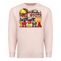 Pale Pink somebody's loud mouth softball mama Premium Sweatshirt - Zillion Design Studio