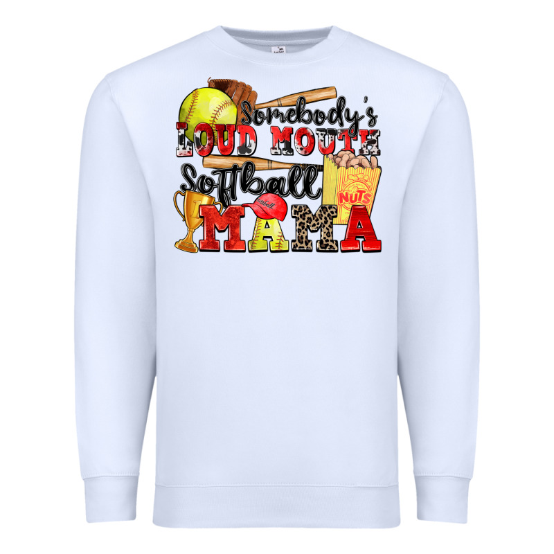 Somebody's Loud Mouth Softball Mama Premium Sweatshirt by Zillion Design Studio | Teevron