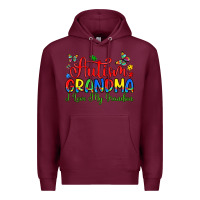 Burgundy autism grandma i love my grandson Premium Hoodie - Artiststas