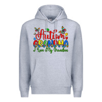 Heather Grey autism grandma i love my grandson Premium Hoodie - Artiststas