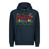 Navy autism grandma i love my grandson Premium Hoodie - Artiststas