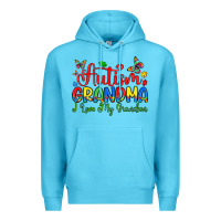 Ocean Blue autism grandma i love my grandson Premium Hoodie - Artiststas