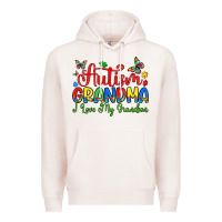Pale Pink autism grandma i love my grandson Premium Hoodie - Artiststas