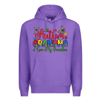 Purple autism grandma i love my grandson Premium Hoodie - Artiststas