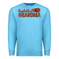 Ocean Blue basketball grandma with leopard Premium Sweatshirt - texasbilliewilder