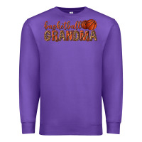 Purple basketball grandma with leopard Premium Sweatshirt - texasbilliewilder