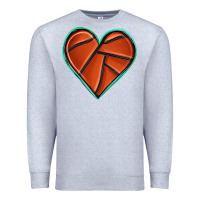 Heather Grey basketball heart Premium Sweatshirt - texasbilliewilder