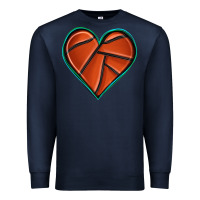 Navy basketball heart Premium Sweatshirt - texasbilliewilder
