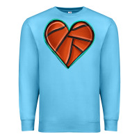 Ocean Blue basketball heart Premium Sweatshirt - texasbilliewilder